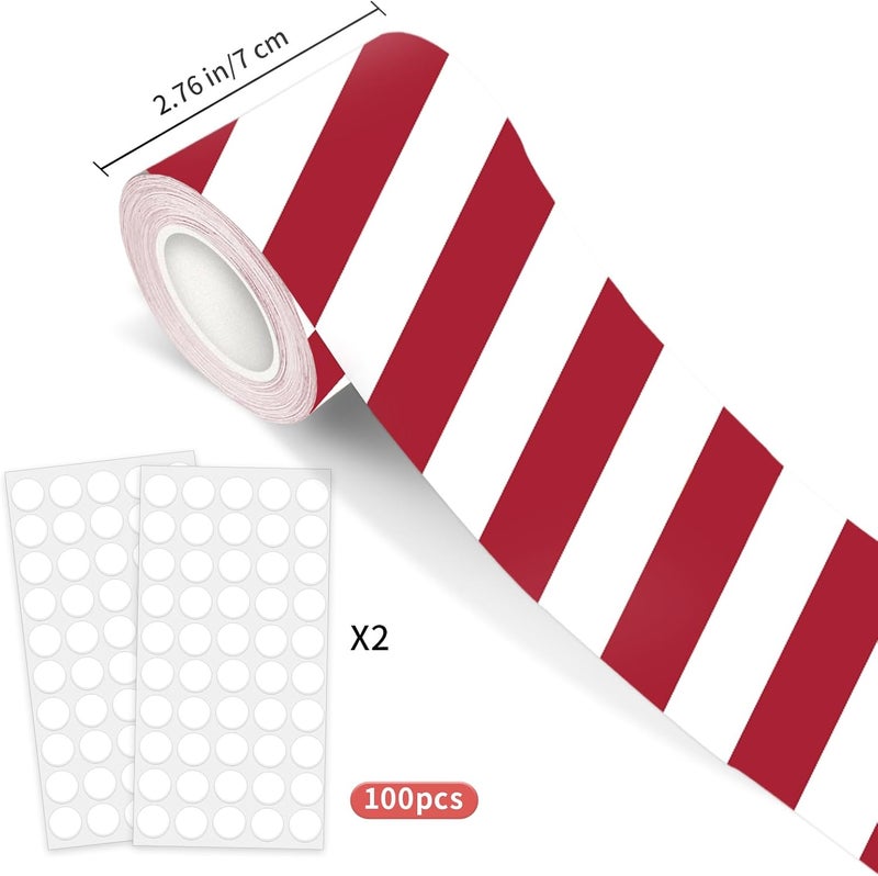 STARLIBOO 60 Feet Bulletin Board Borders, Scalloped Rolled Border Trim for School, Classroom & Offices (Red and White) - Image 2